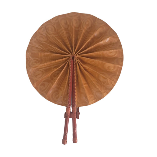 Ghanaian Plain Fabric Fan - PF002  Brown