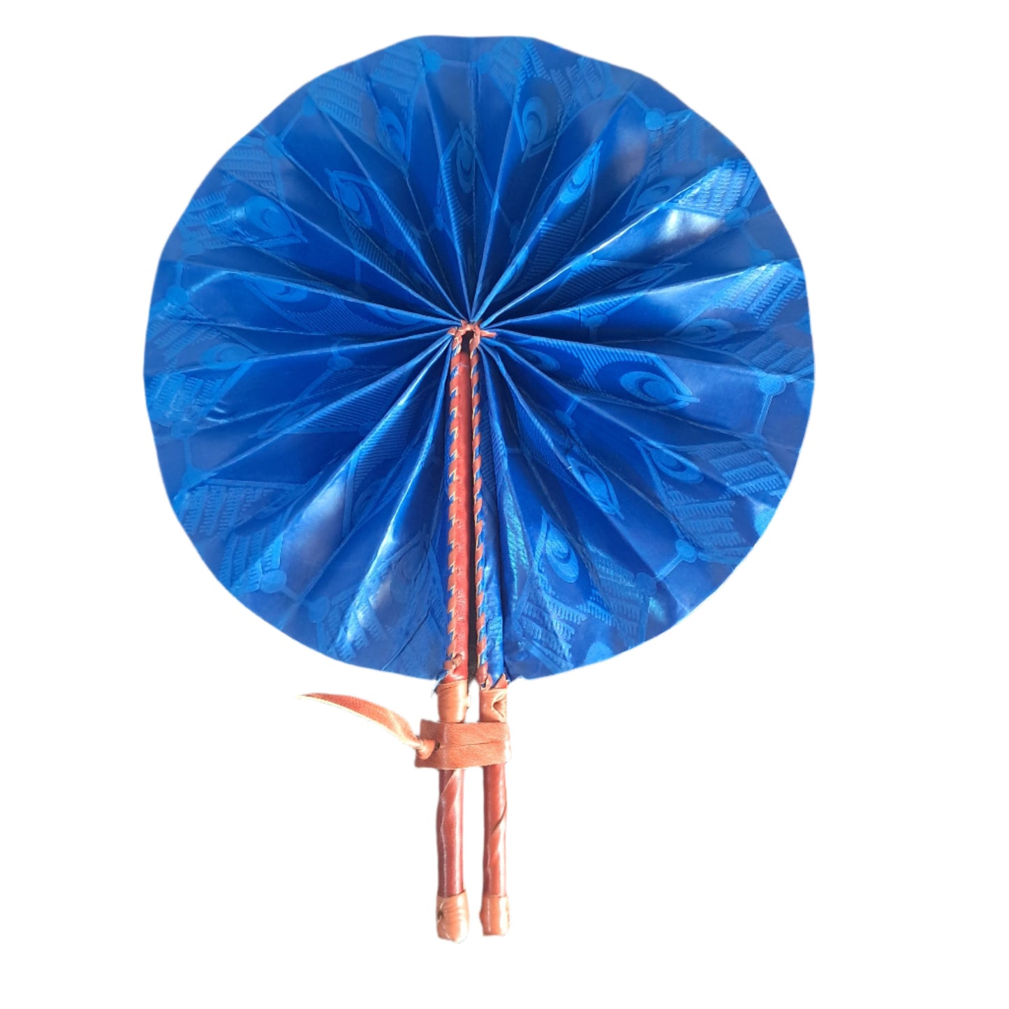 Ghanaian Plain Fabric Fan - PF006 Yale Blue