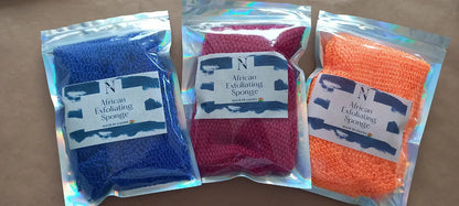 3 pieces African Exfoliating Net Sponge | Sapor | Ghana Sponge | Long length | Exfoliating sponge | Net Sponge | 3 pieces