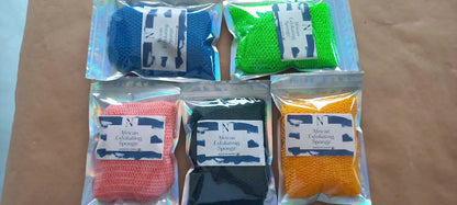 5 pieces African Exfoliating Net Sponge | Sapor | Ghana Sponge | Long length | Exfoliating sponge | Net Sponge | 5 pieces