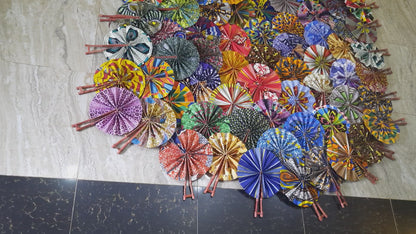 colourful fabric fans
